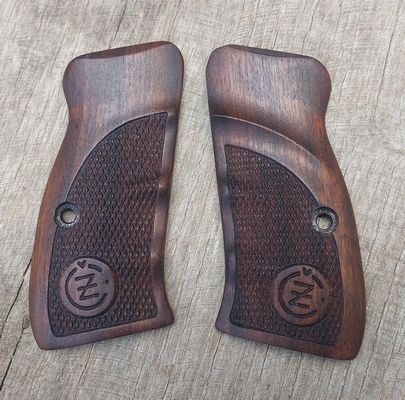 wood grips for CZ 75 Compact PCR P01 TRFC Walnut Oil CheckeredCZ